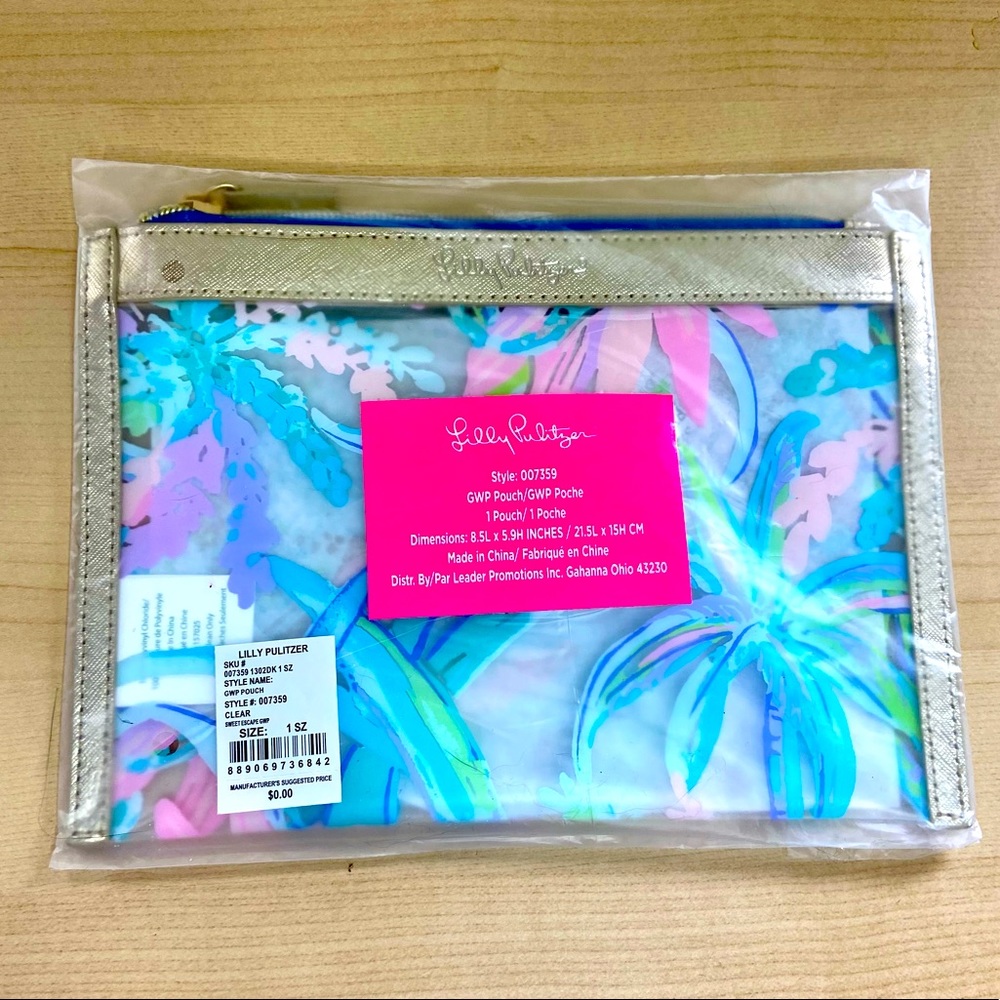 Lilly Pulitzer GWP Clear CATCH ALL Pouch - Picture 3 of 9
